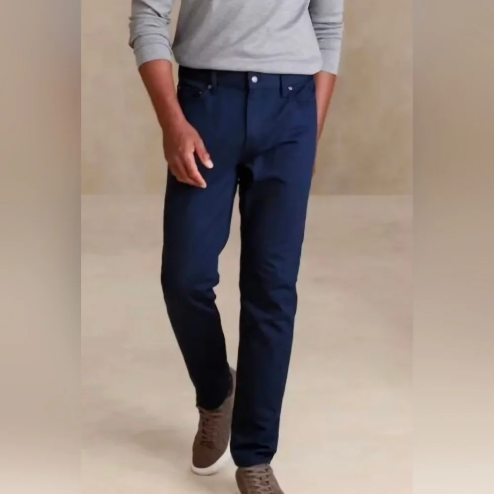 NWT Banana Republic Men's Navy Slim Fit Travel Jean Trouser Size 32X32